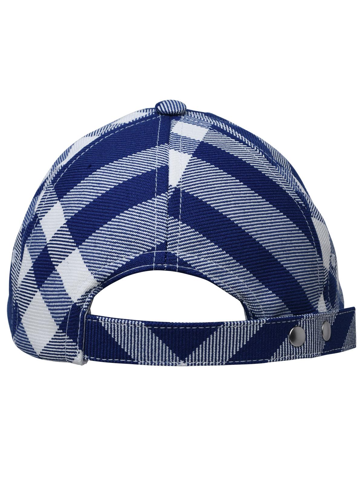 Burberry 'Check' Blue Wool Blend Hat Woman