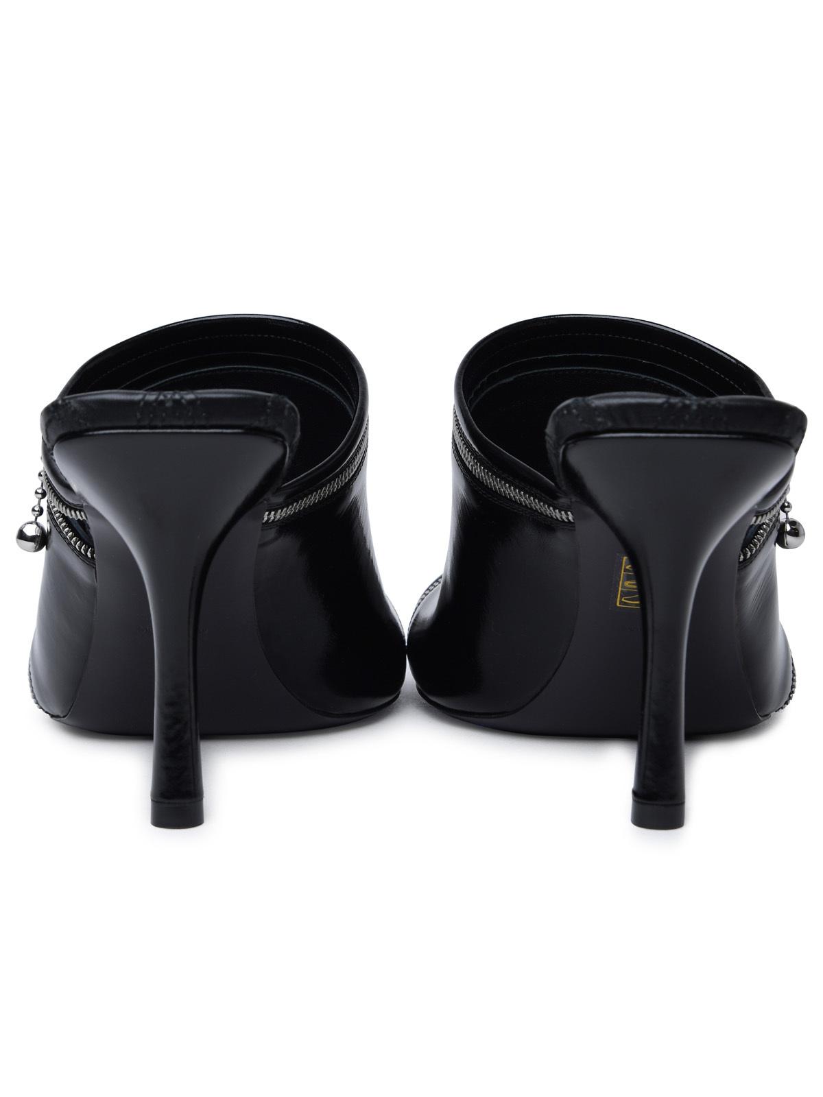 Burberry 'Peep' Black Leather Sandals Woman