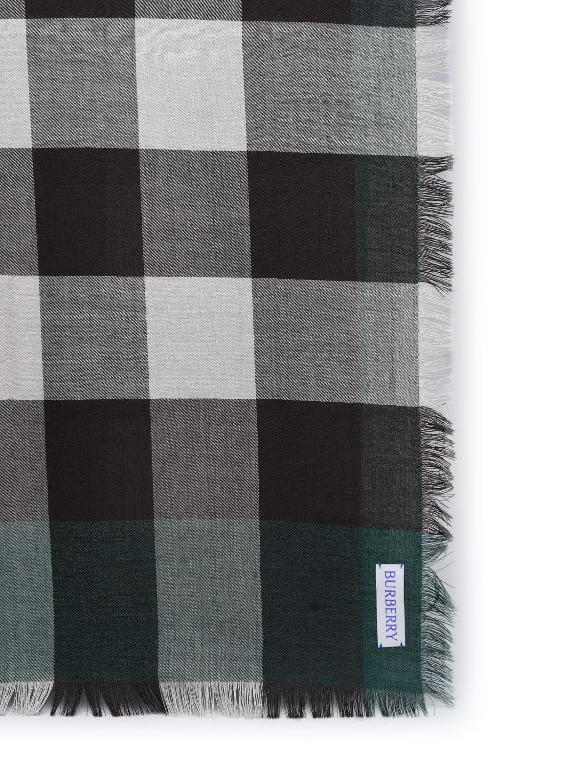 Burberry Green Cashmere Blend Scarf Man