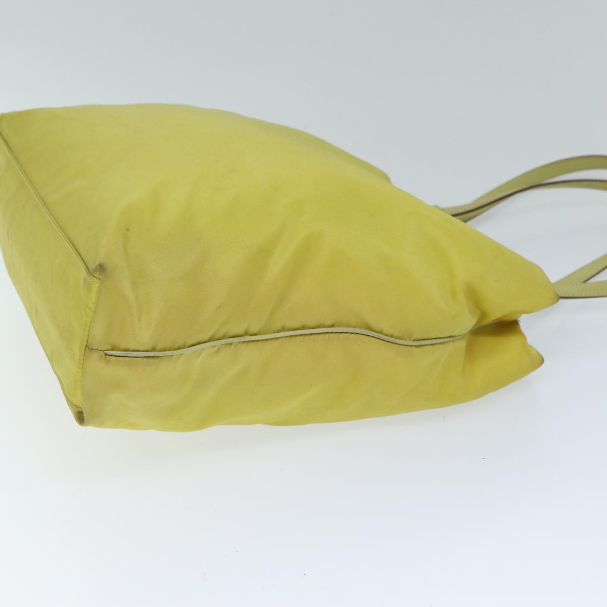 PRADA Tote Bag Nylon Yellow Auth 77355