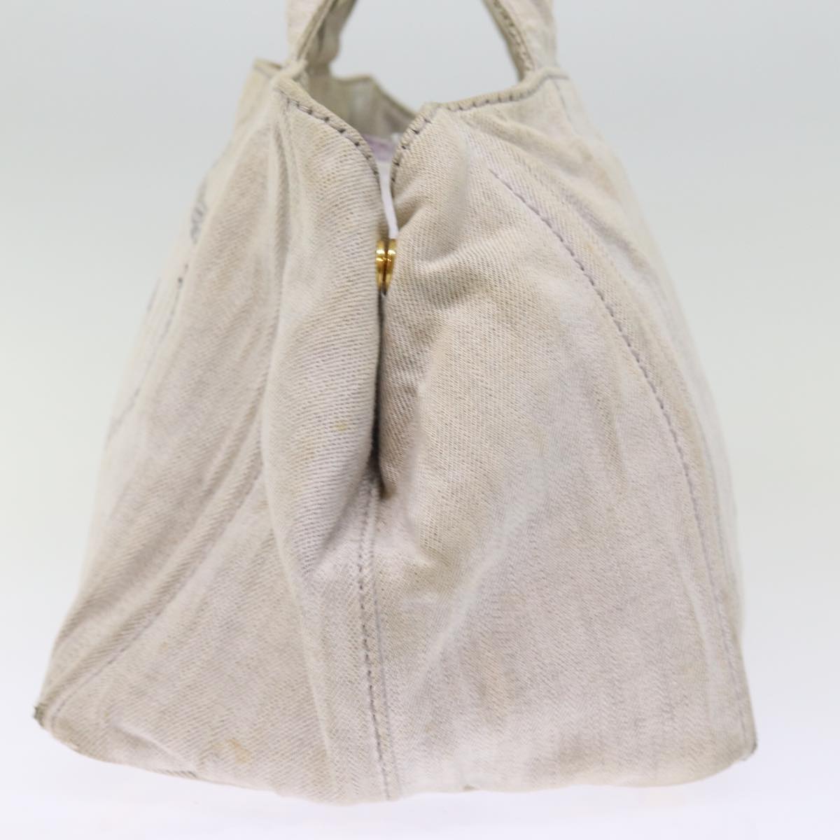 PRADA Canapa MM Hand Bag Canvas 2way Gray Auth 77360