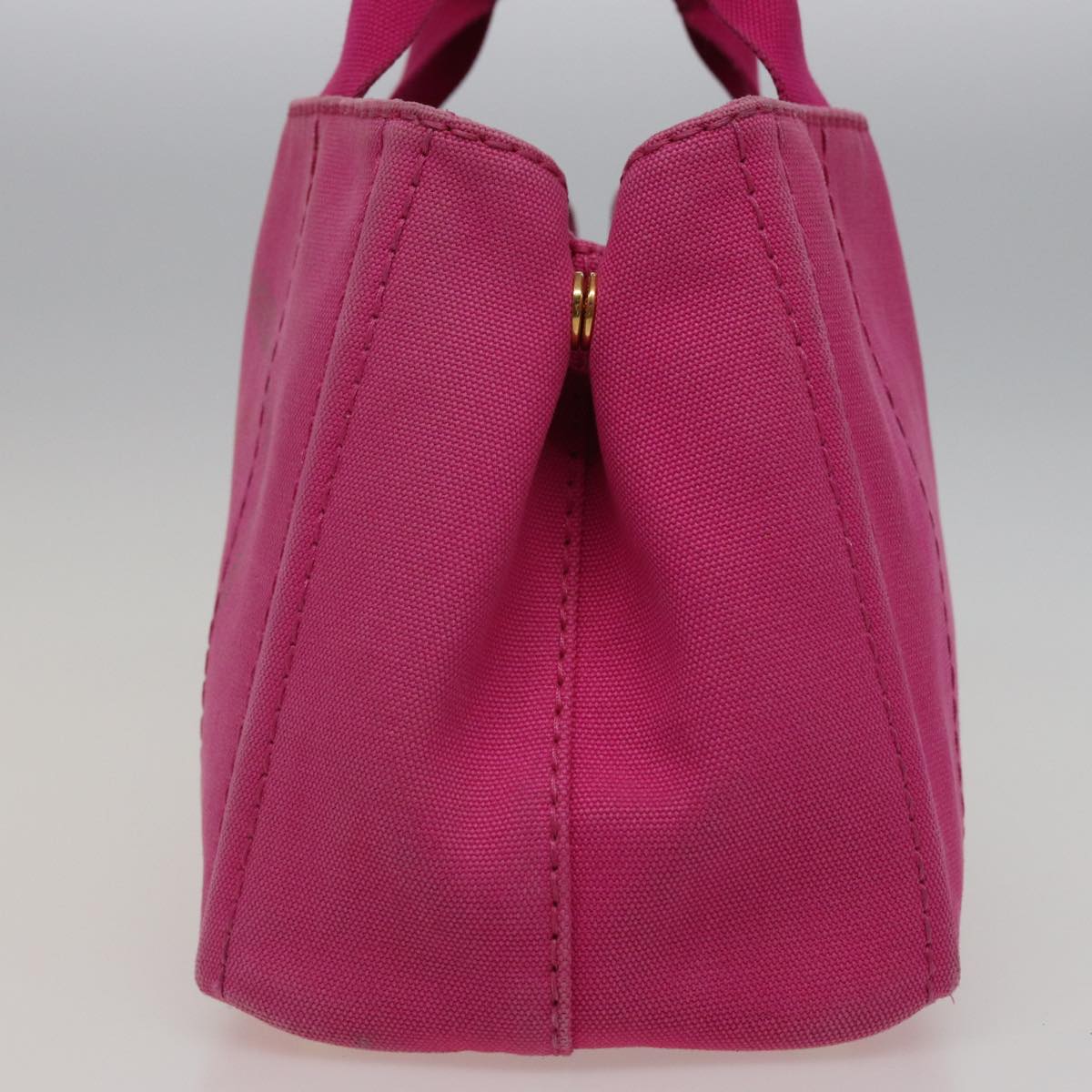 PRADA Canapa PM Hand Bag Canvas Pink Auth 78227