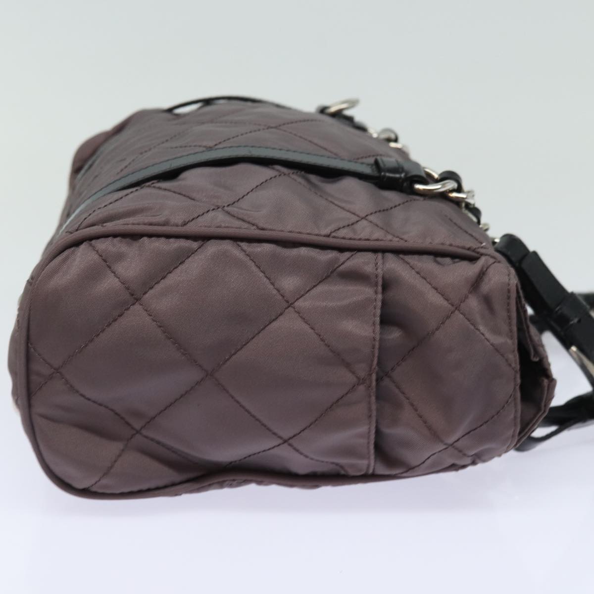 PRADA Chain Shoulder Bag Nylon Purple Auth 79154