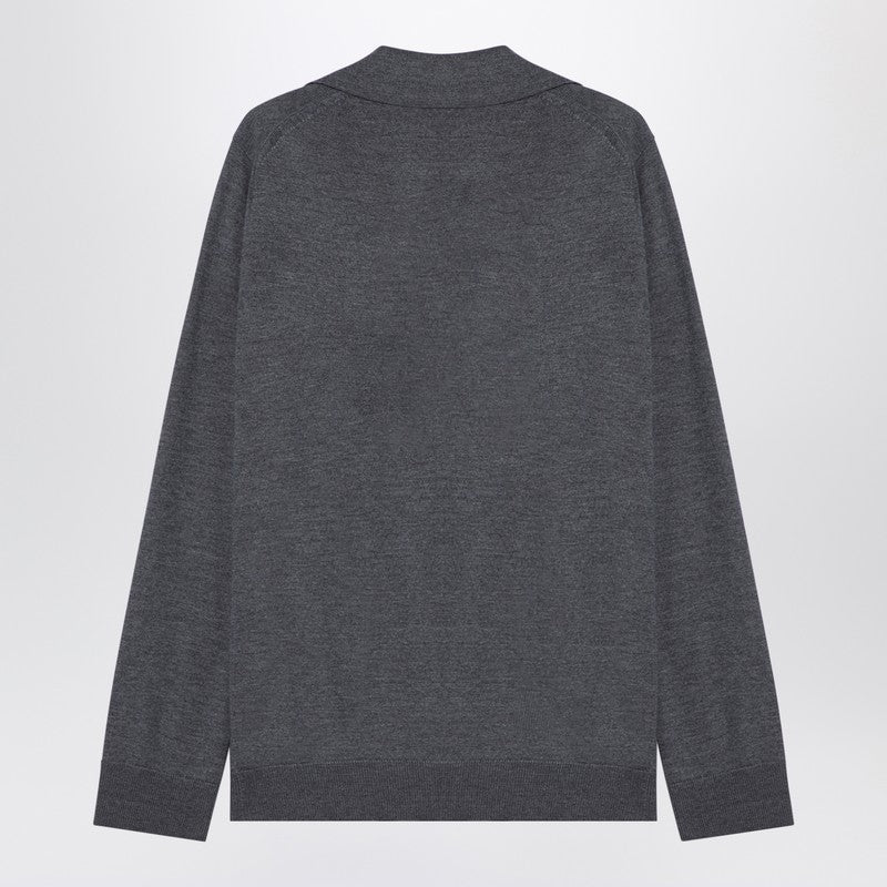 Gucci Grey Wool Polo Shirt With Logo Women