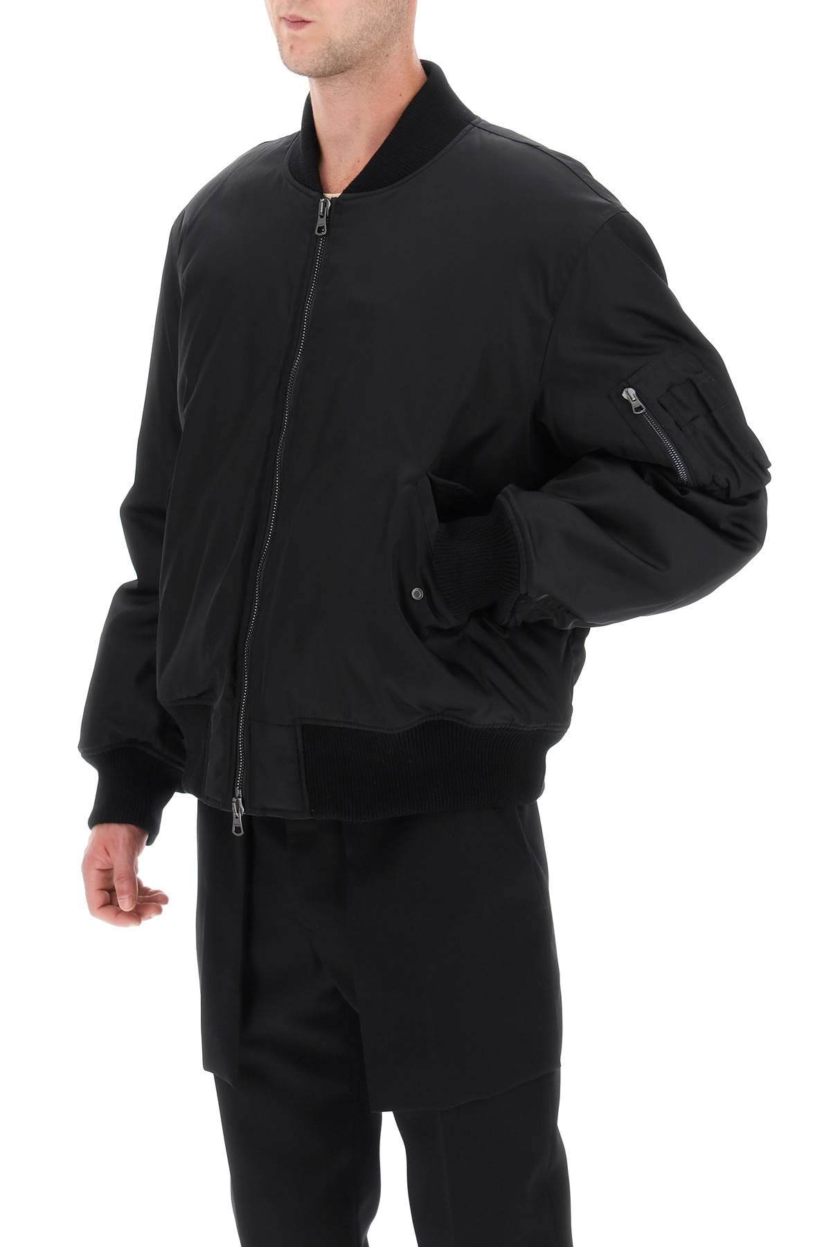 Burberry 'Graves' Padded Bomber Jacket With Back Emblem Embroidery Men