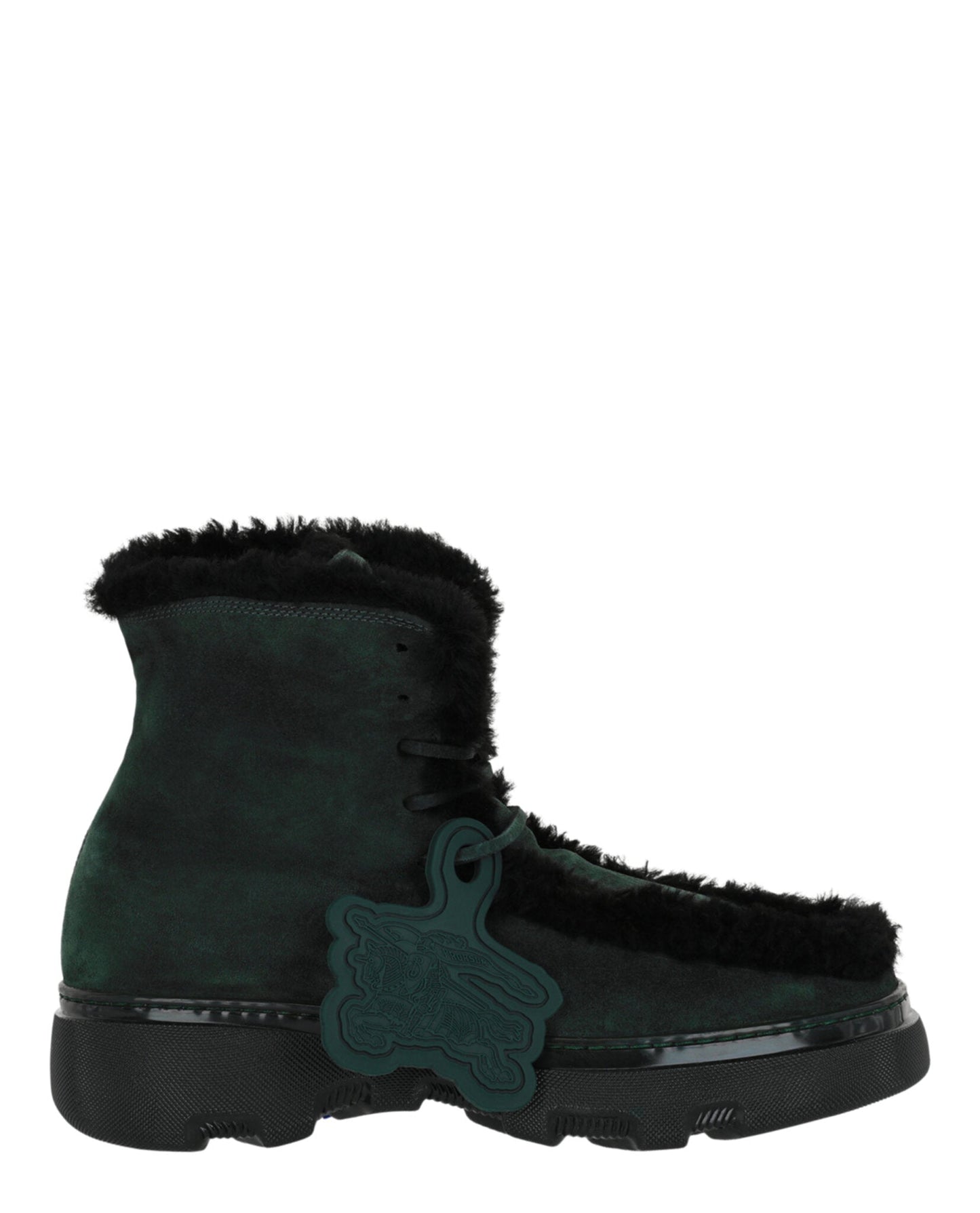 Burberry Mens Creeper Shearling Boots Green Black