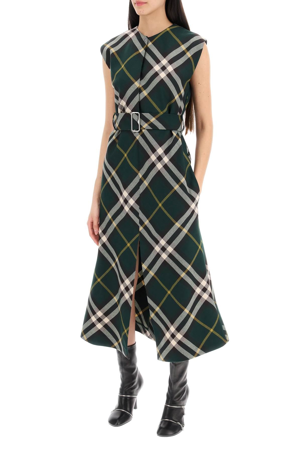 Burberry Ered Wool Midi Dress Women