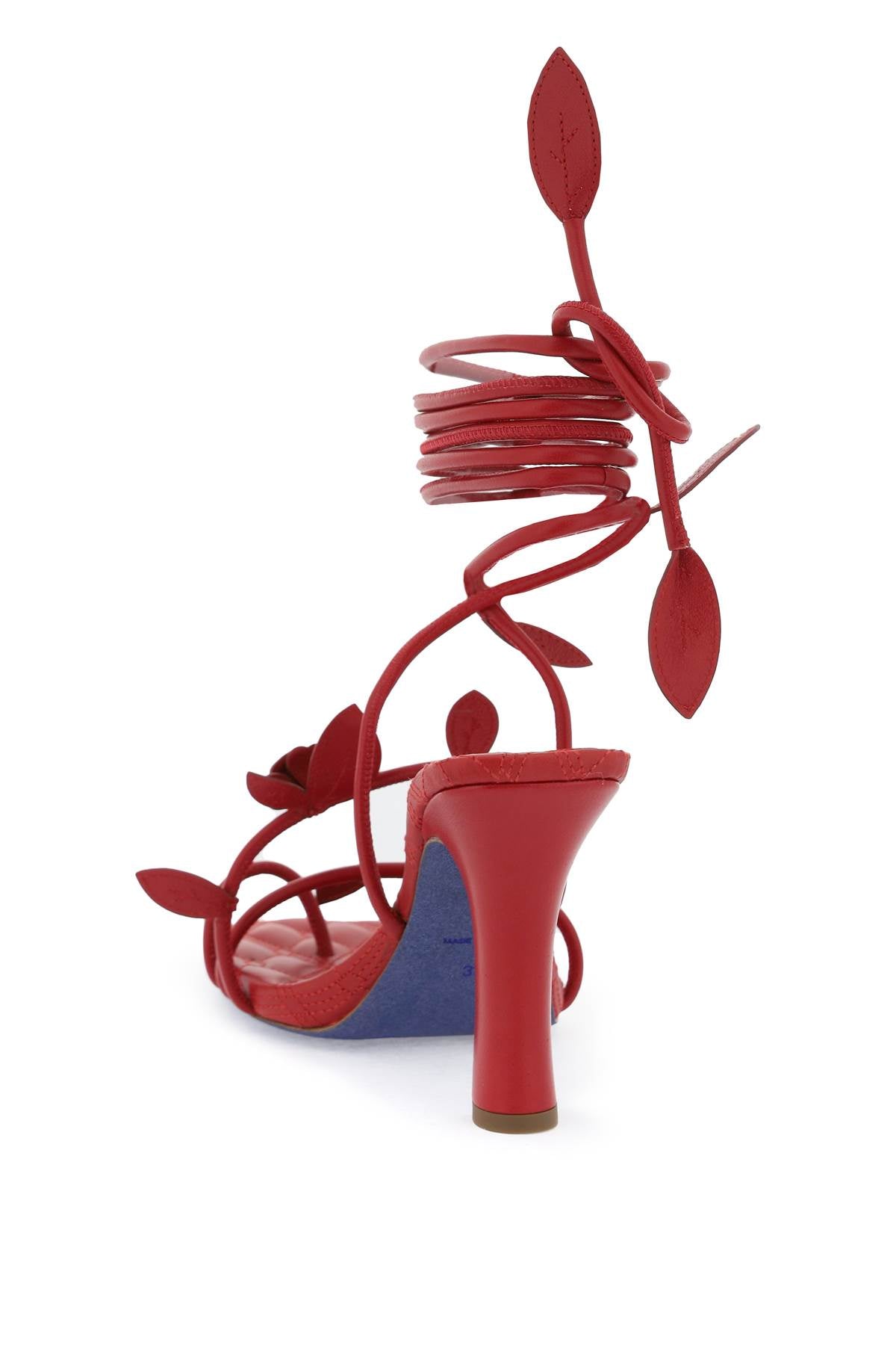 Burberry Ivy Flora Leather Sandals With Heel. Women