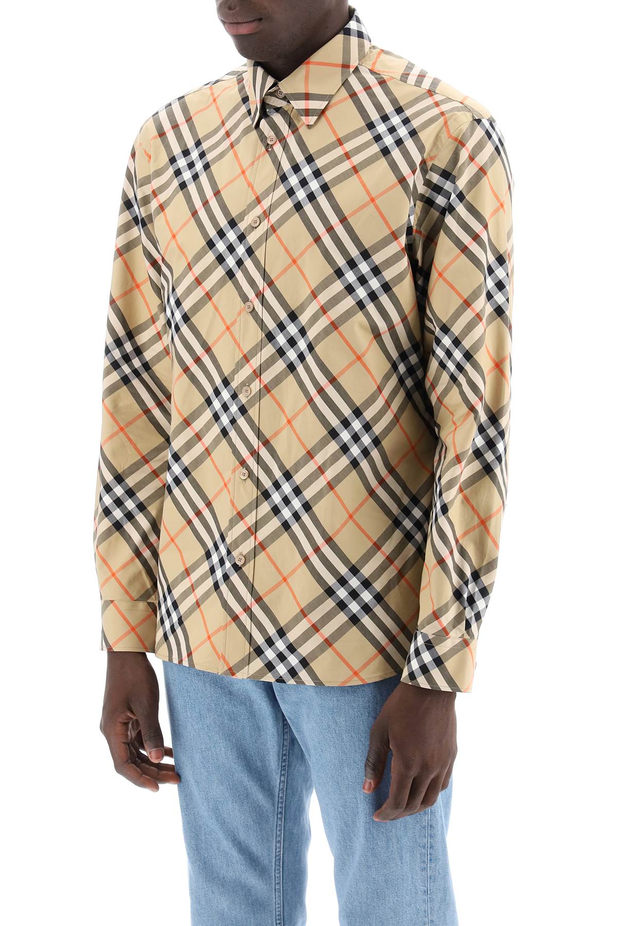 Burberry Ered Cotton Long-Sleeved Shirt Men