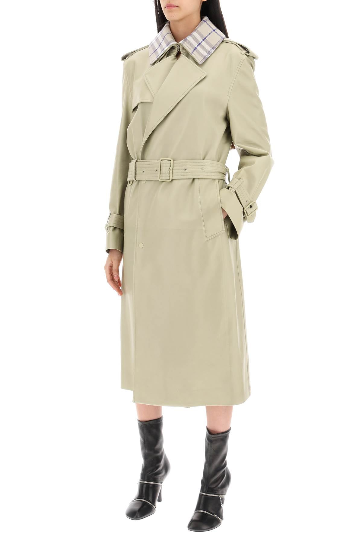 Burberry Long Leather Trench Coat Women