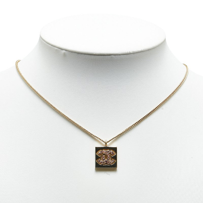 Chanel Vintage Coco Line Stone Necklace G Pink Chanel
