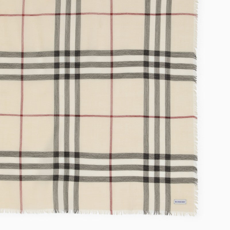 Burberry Check Stone Wool Scarf Men