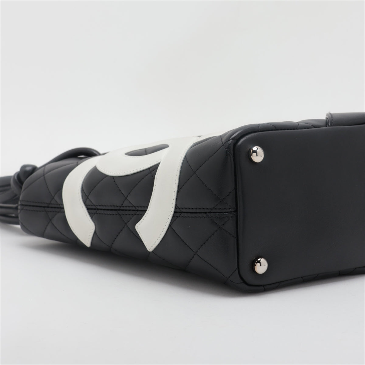 Chanel Combon Line Tote Bag Black Silver G 9th