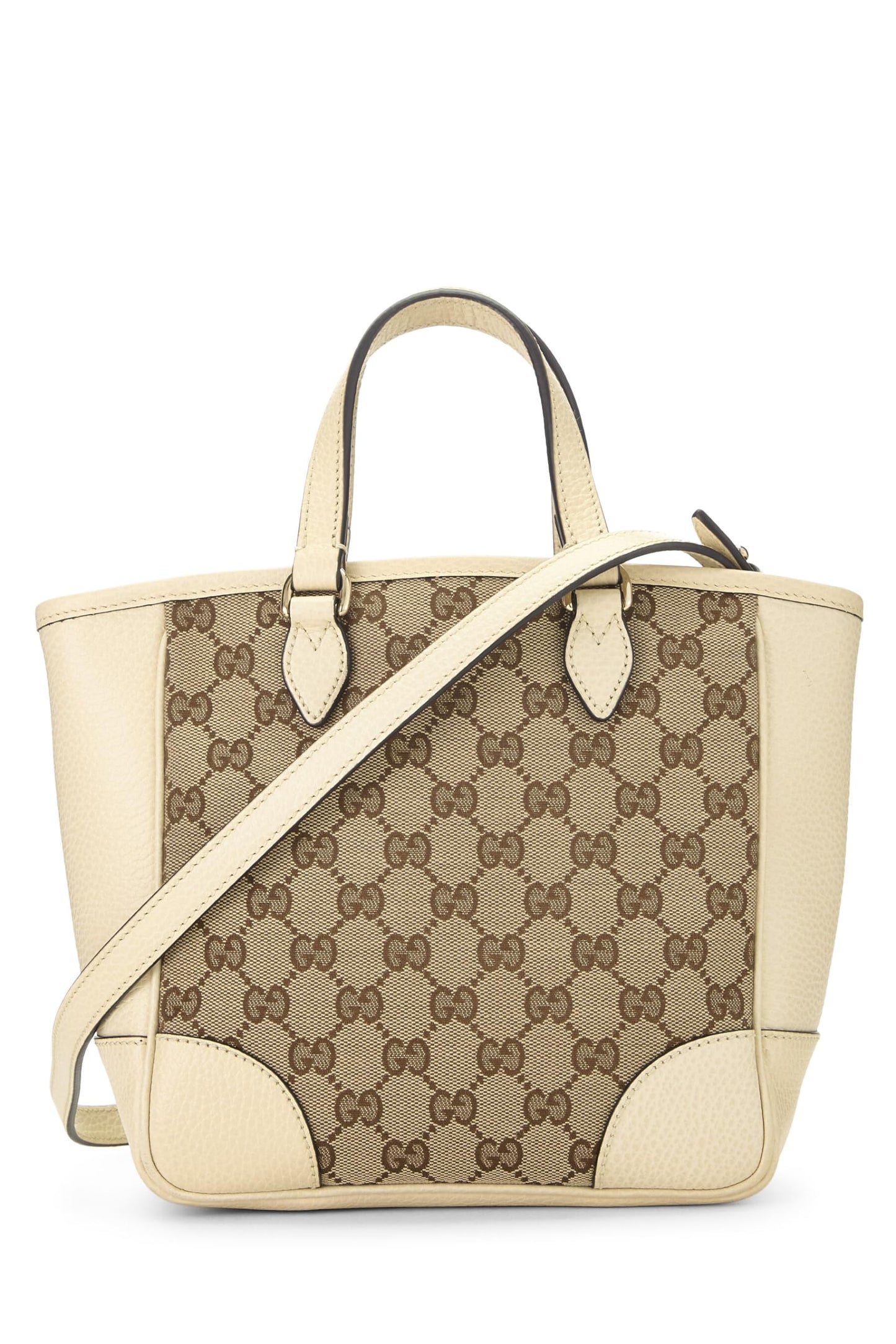 Gucci, Cream Original GG Canvas Bree Top Handle Tote Small, White