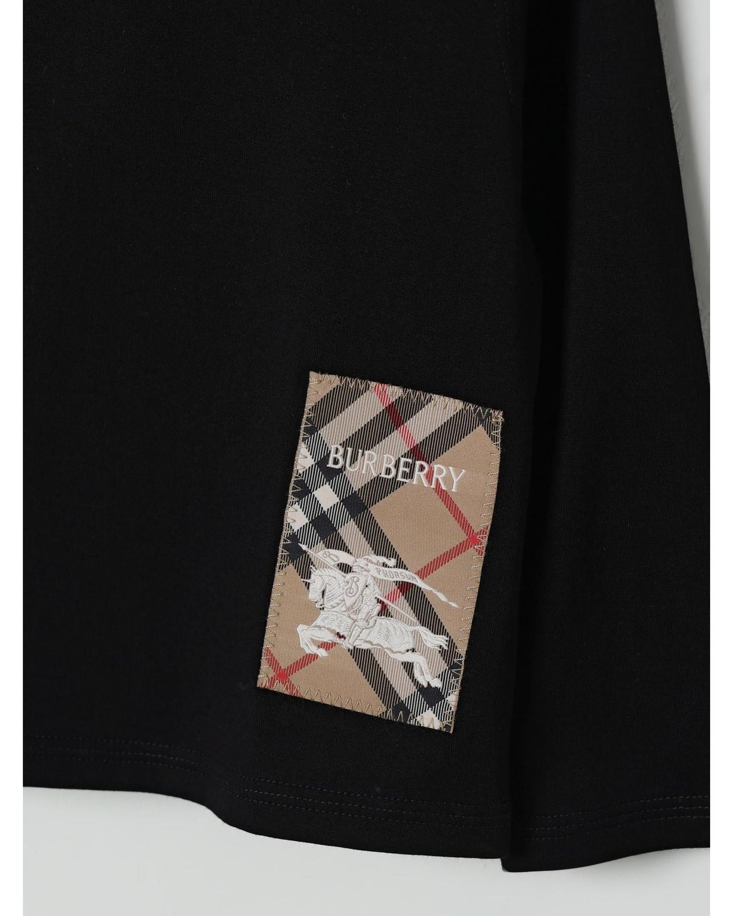 Burberry Logo Patch Long Sleeve TShirt Kids Black T-Shirts