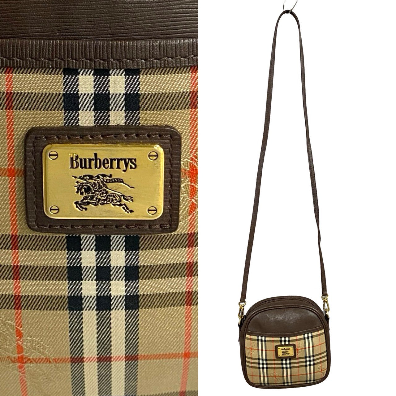 Burberrys Vintage Check Leather Shoulder Bag