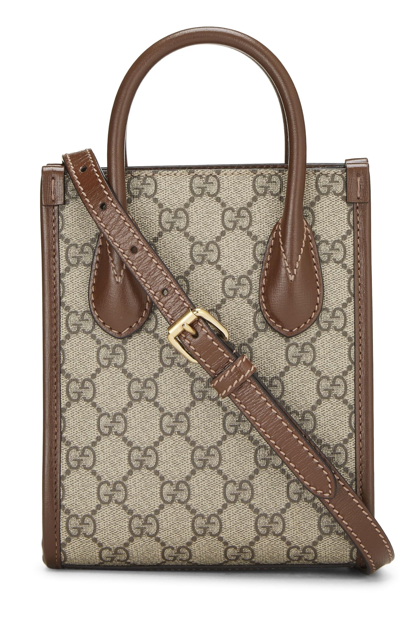Gucci, Brown Original GG Supreme Interlocking GG Tote Mini, Brown