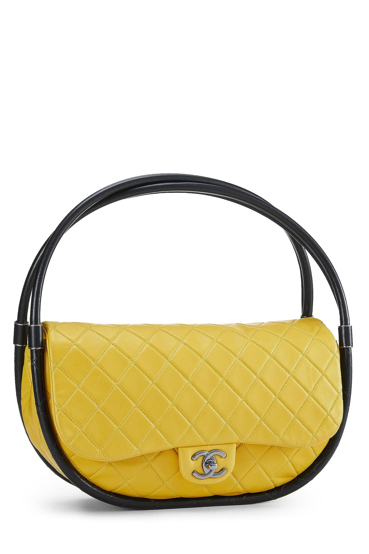 Chanel, Yellow Quilted Lambskin Hula Hoop Bag Medium, Yellow