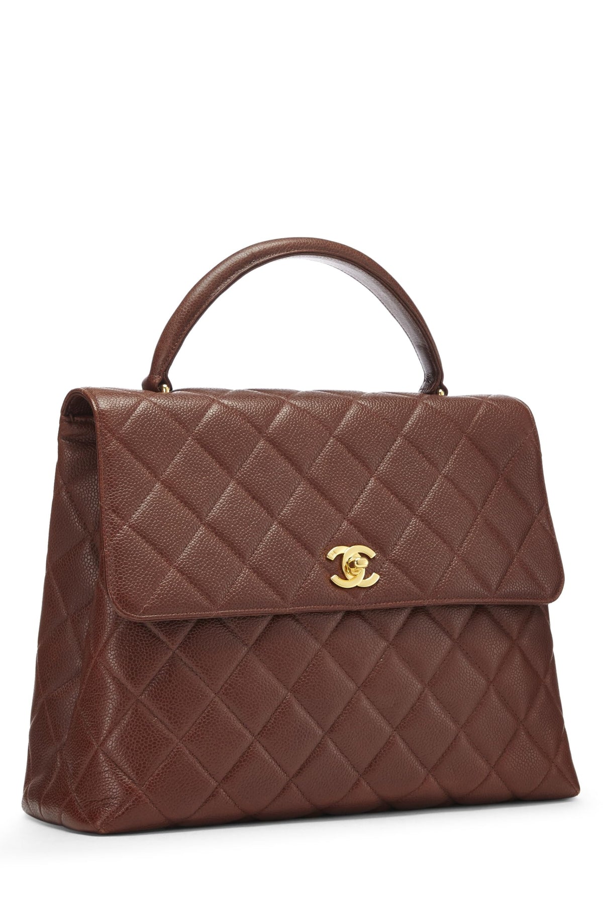 Chanel, Brown Quilted Caviar Kelly, Brown