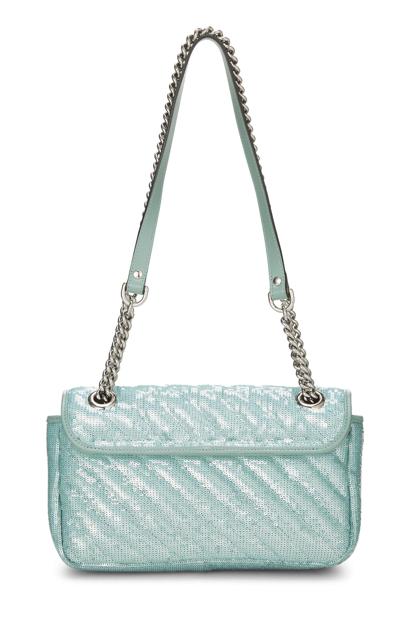 Gucci, Blue Sequin GG Marmont Shoulder Bag Mini, Blue