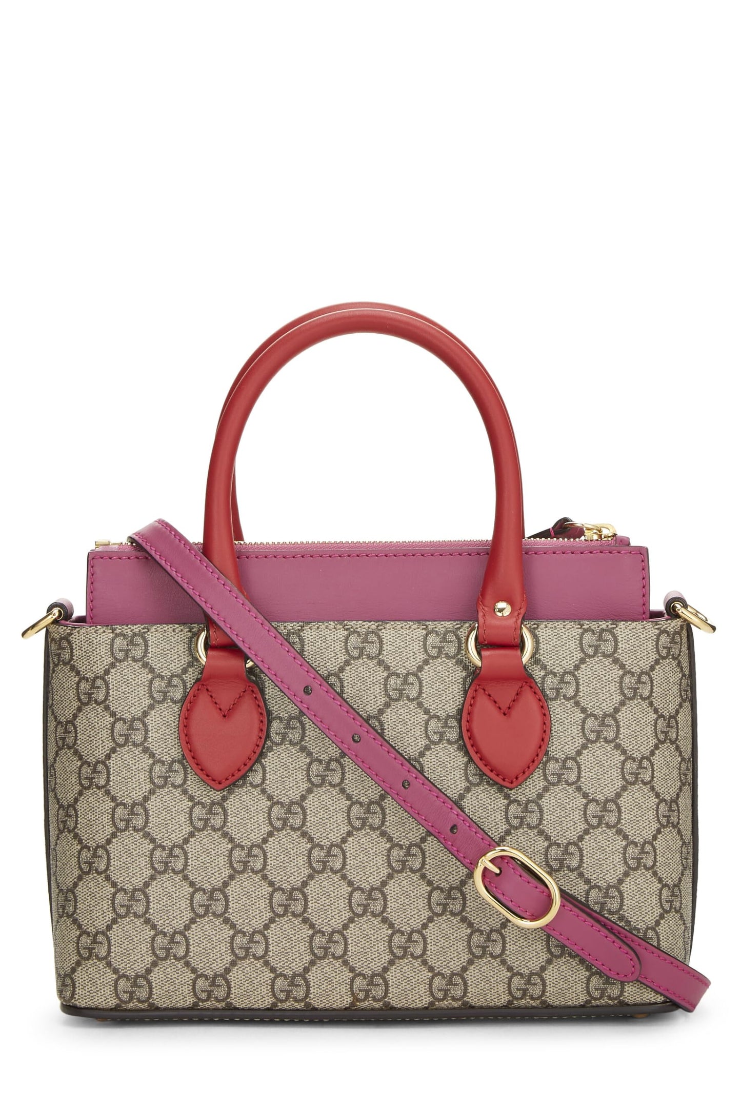 Gucci, Pink & Red GG Supreme Canvas Tote Small, Multi