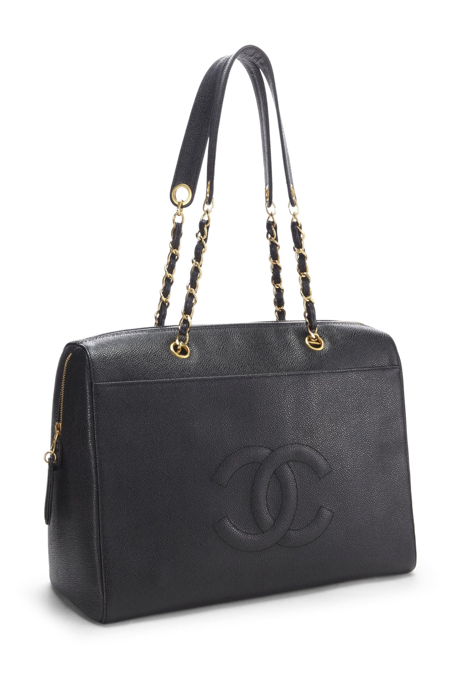 Chanel, Black Caviar Zip Tote Small, Black