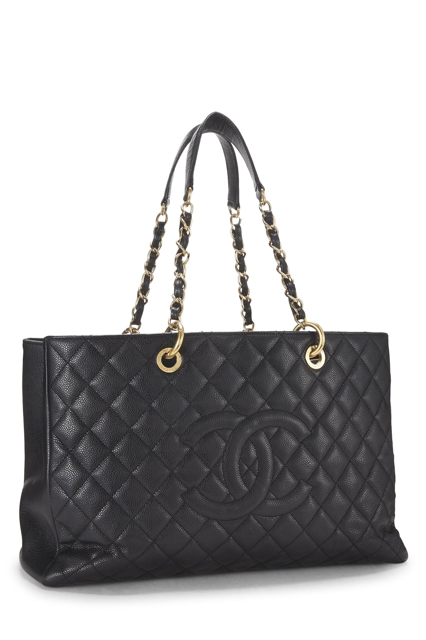 Chanel, Black Quilted Caviar Grand Shopping Tote (GST), Black