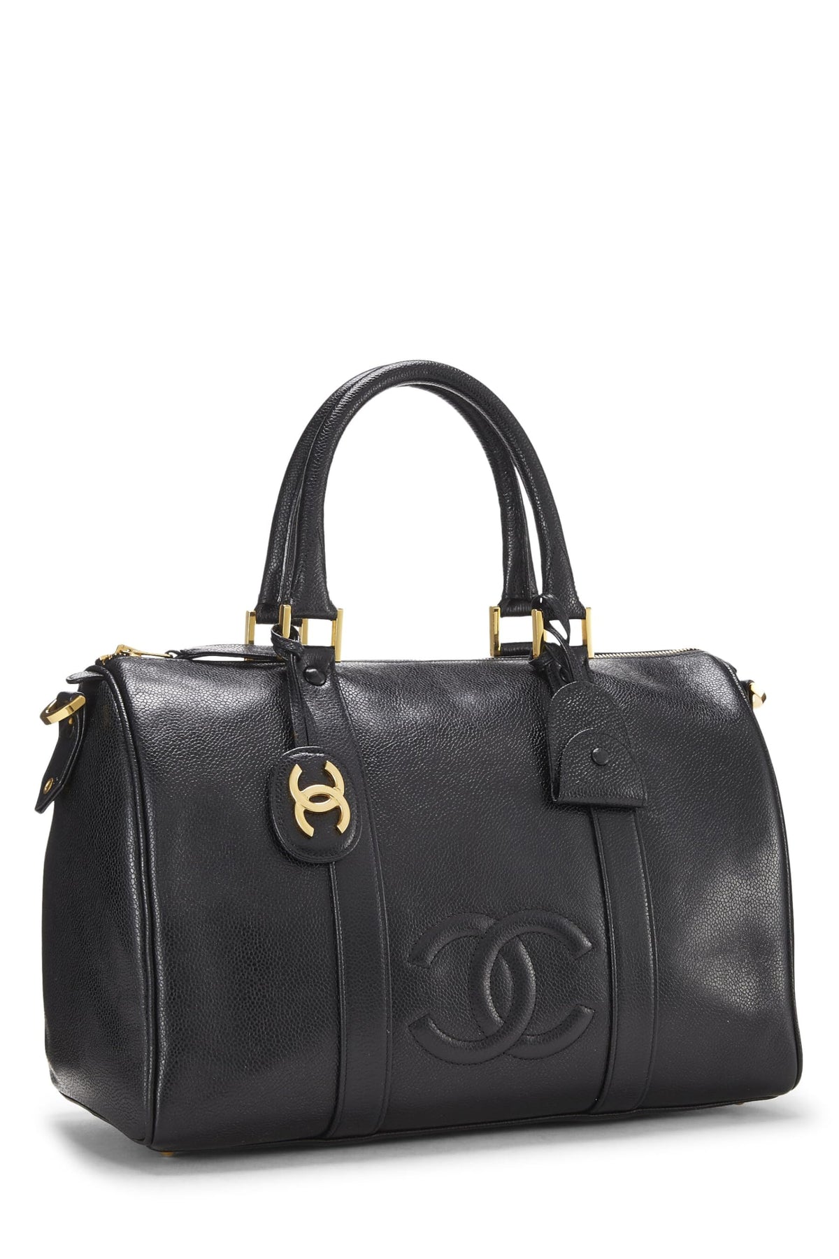 Chanel, Black Caviar Boston Small, Black