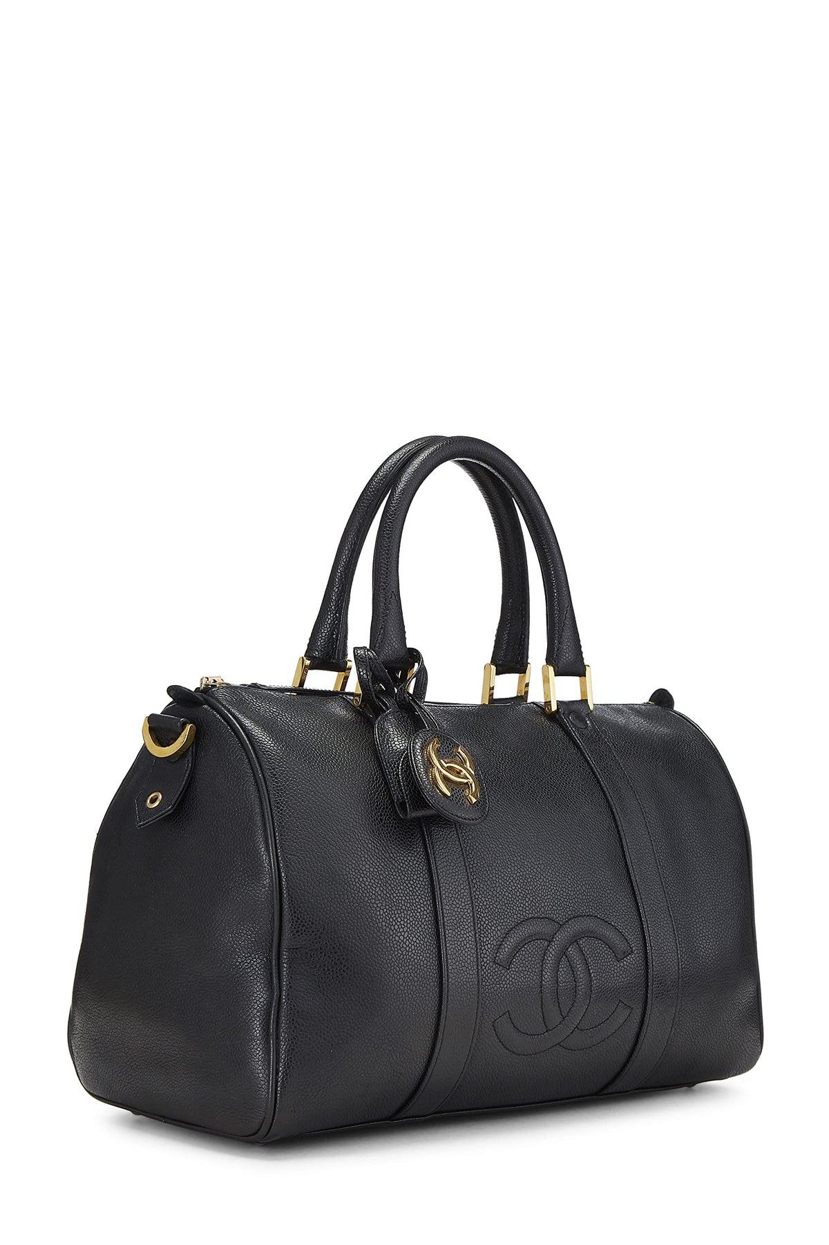 Chanel, Black Caviar Boston Small, Black