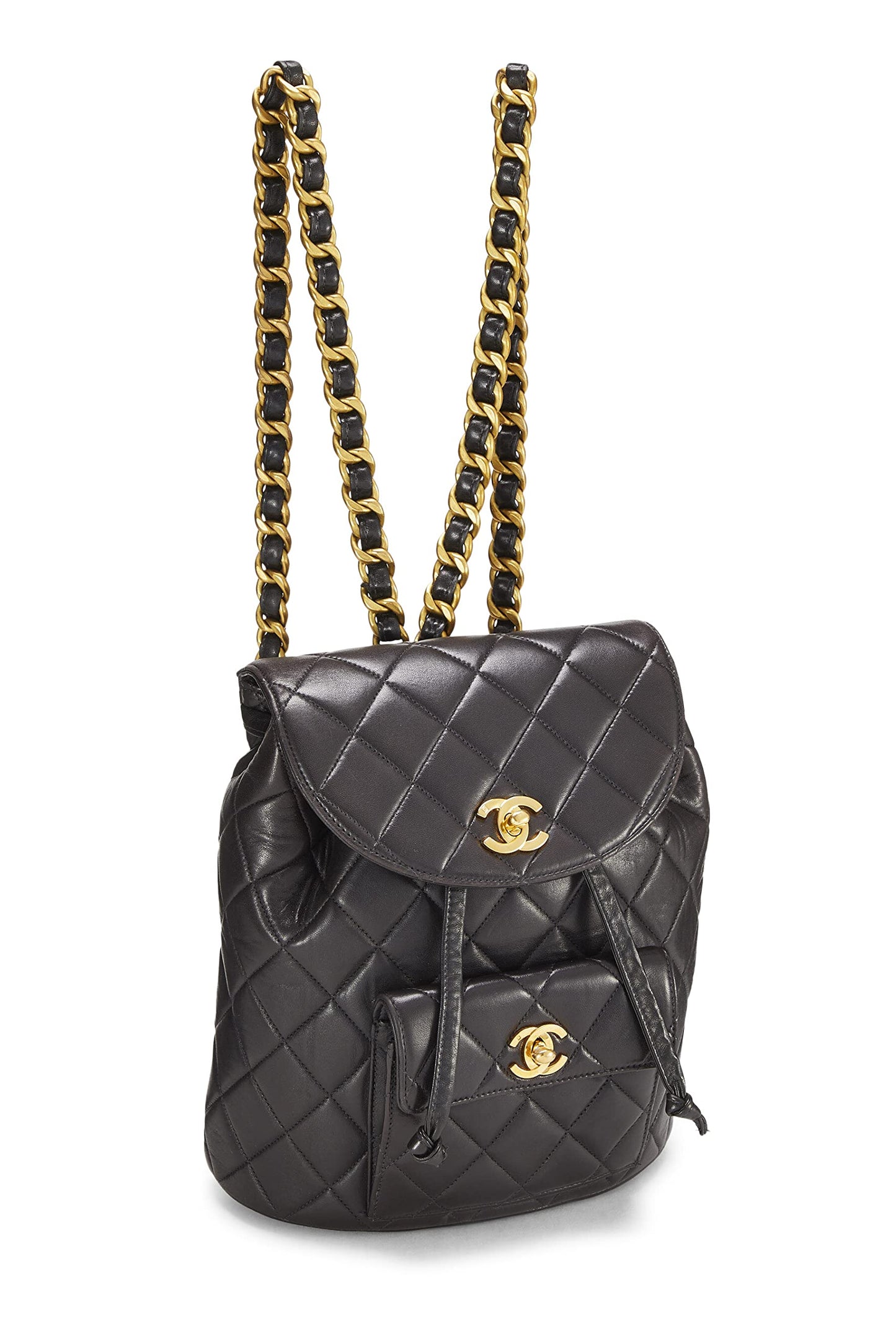 Chanel, Black Quilted Lambskin Classic Backpack Medium, Black