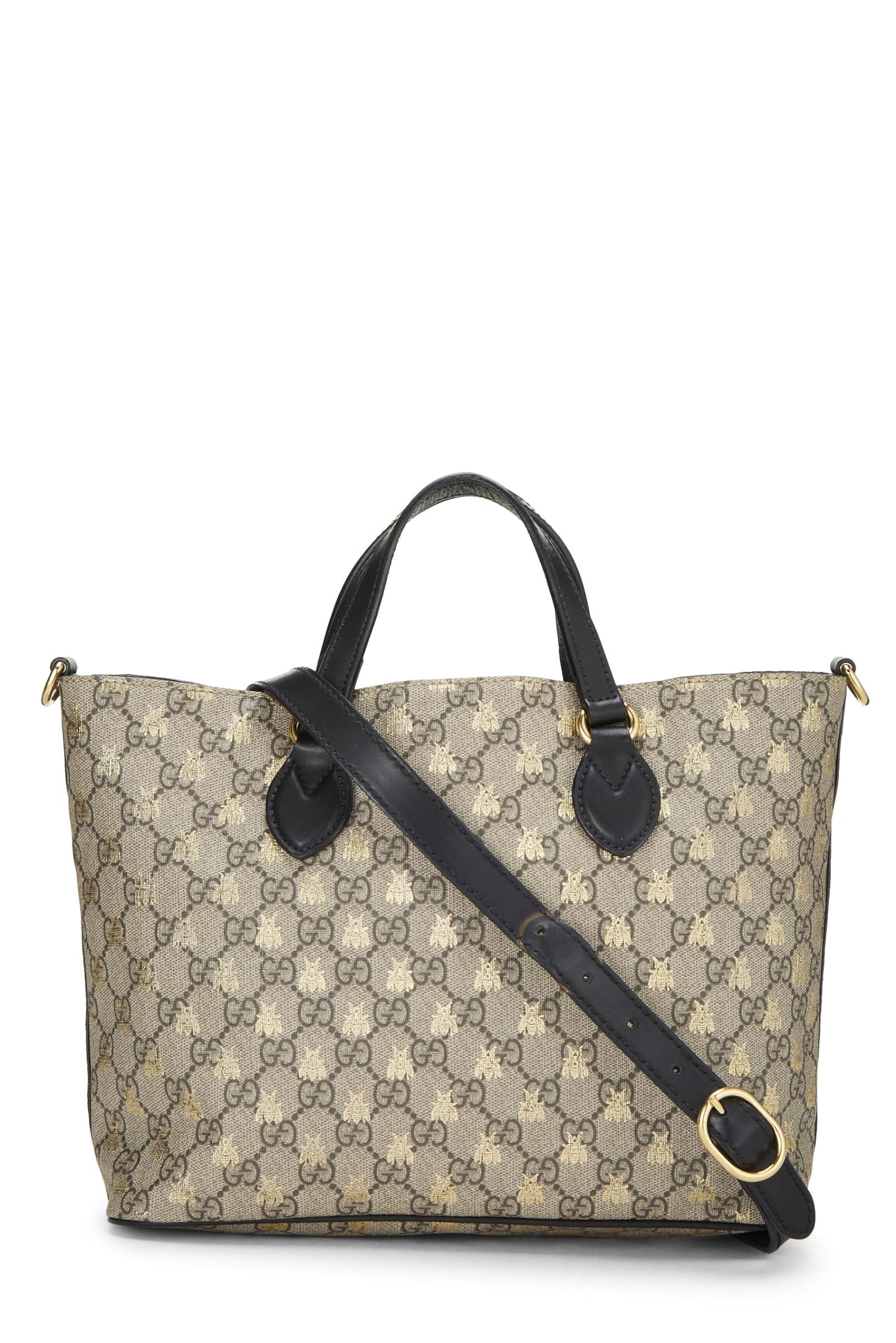 Gucci, Black GG Supreme Canvas Bee Tote Small, Black