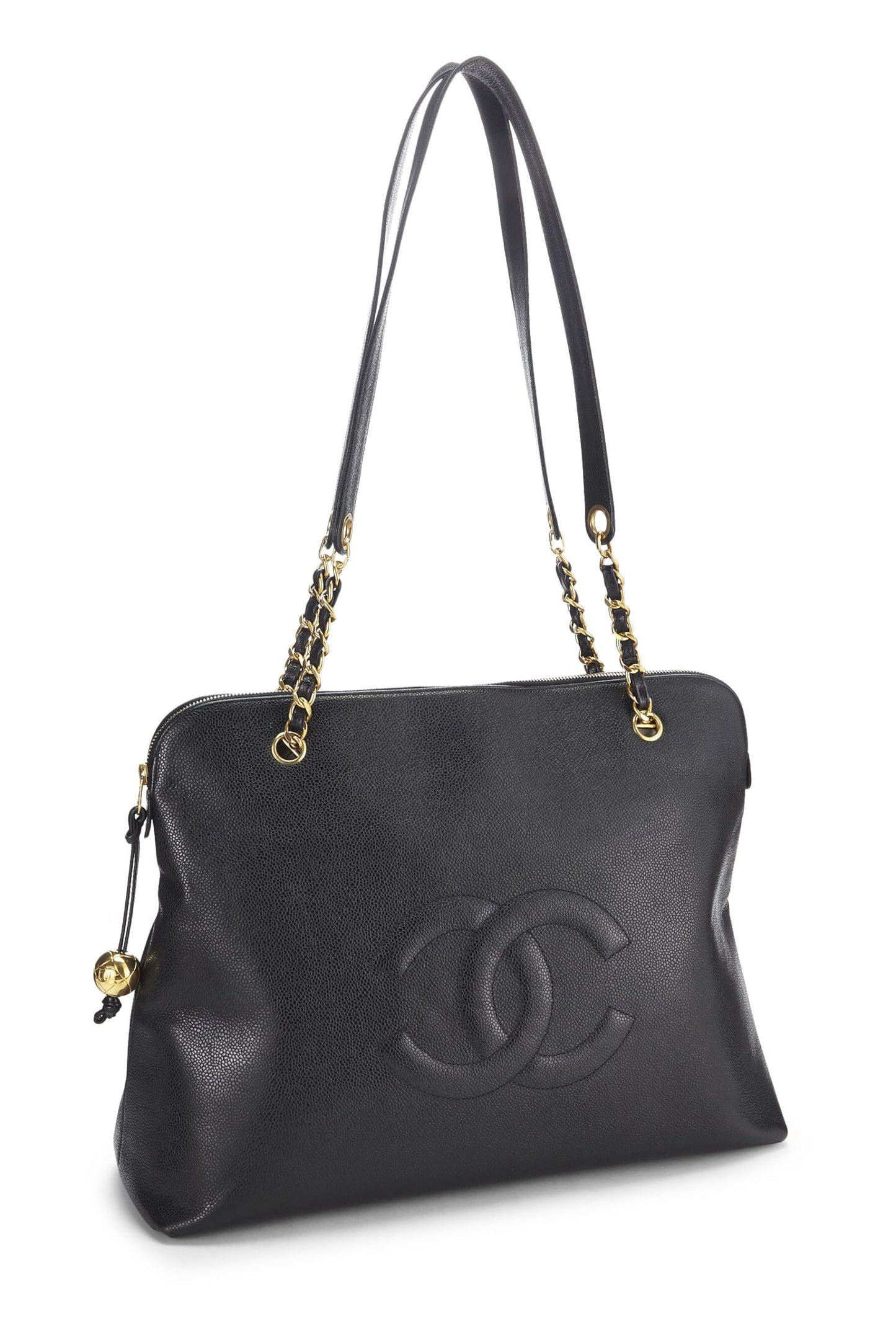 Chanel, Black Caviar Zip Tote Large, Black