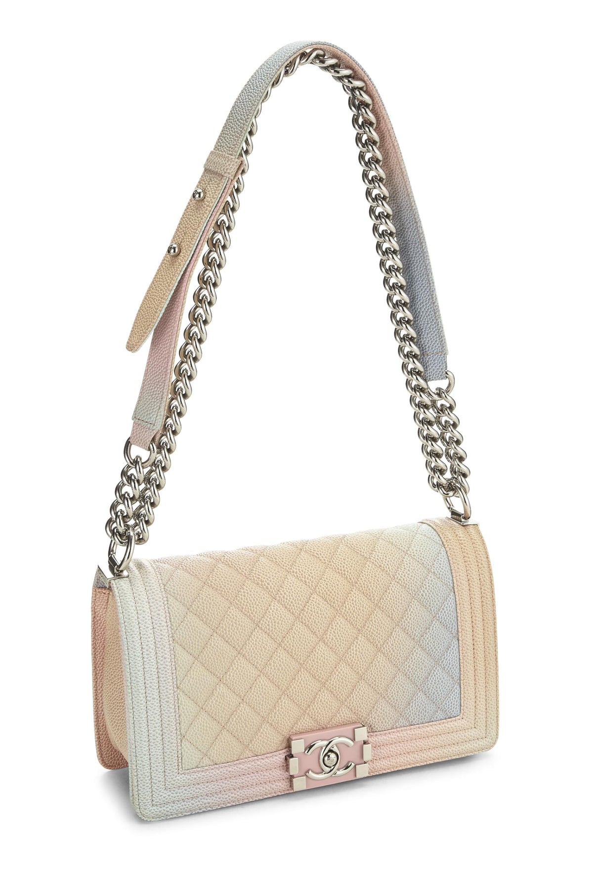 Chanel, Rainbow Quilted Caviar Boy Bag Medium, Multi
