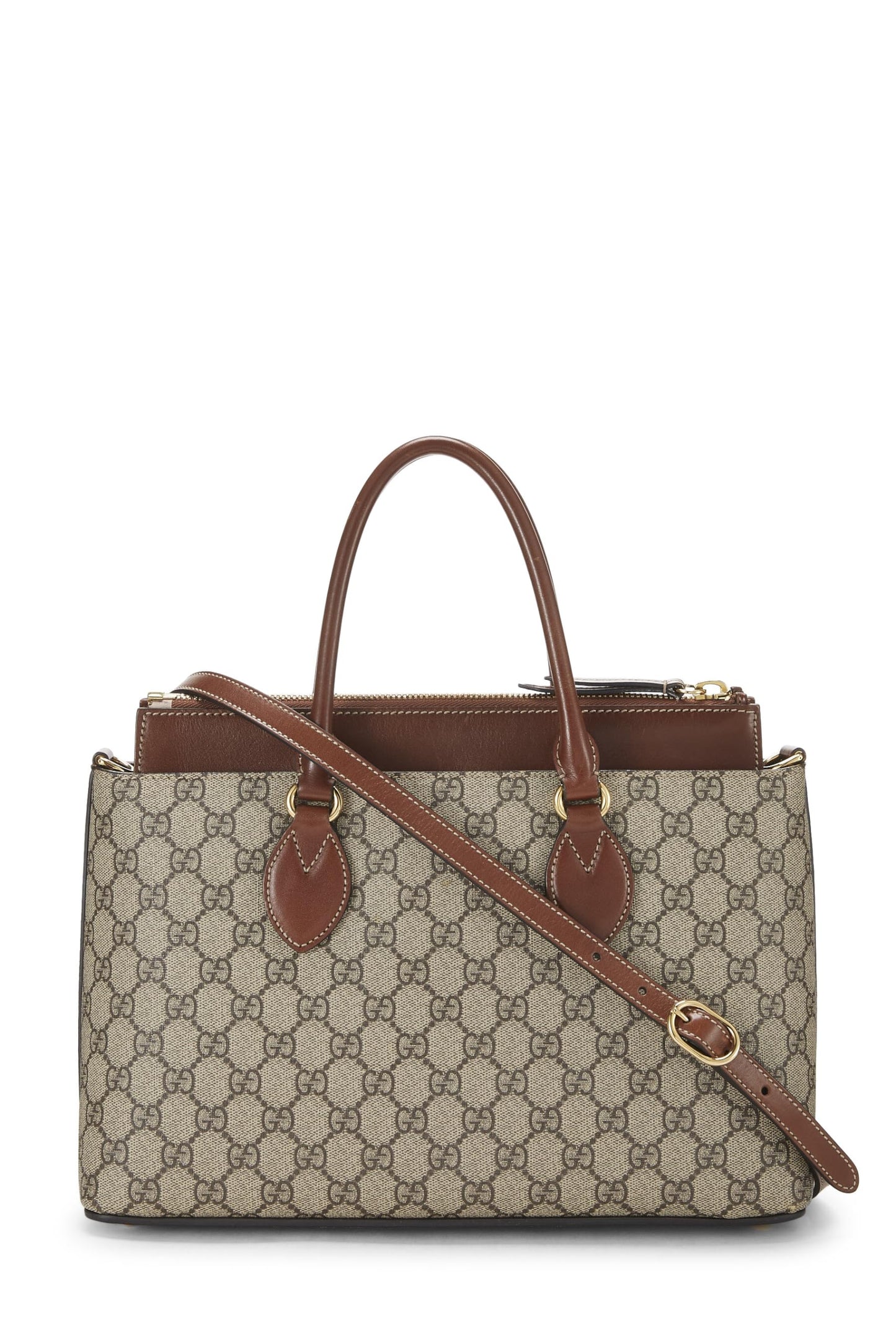 Gucci, Brown Original GG Supreme Coated Canvas Top Handle Tote, Brown