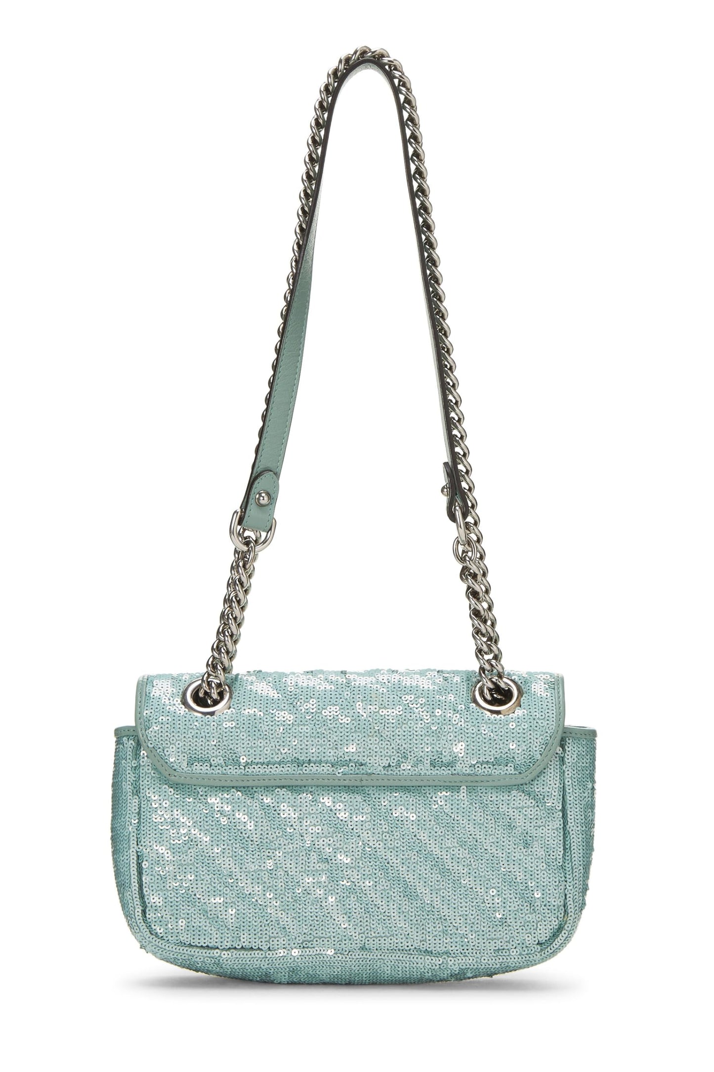 Gucci, Blue Sequin GG Marmont Shoulder Bag Mini, Blue