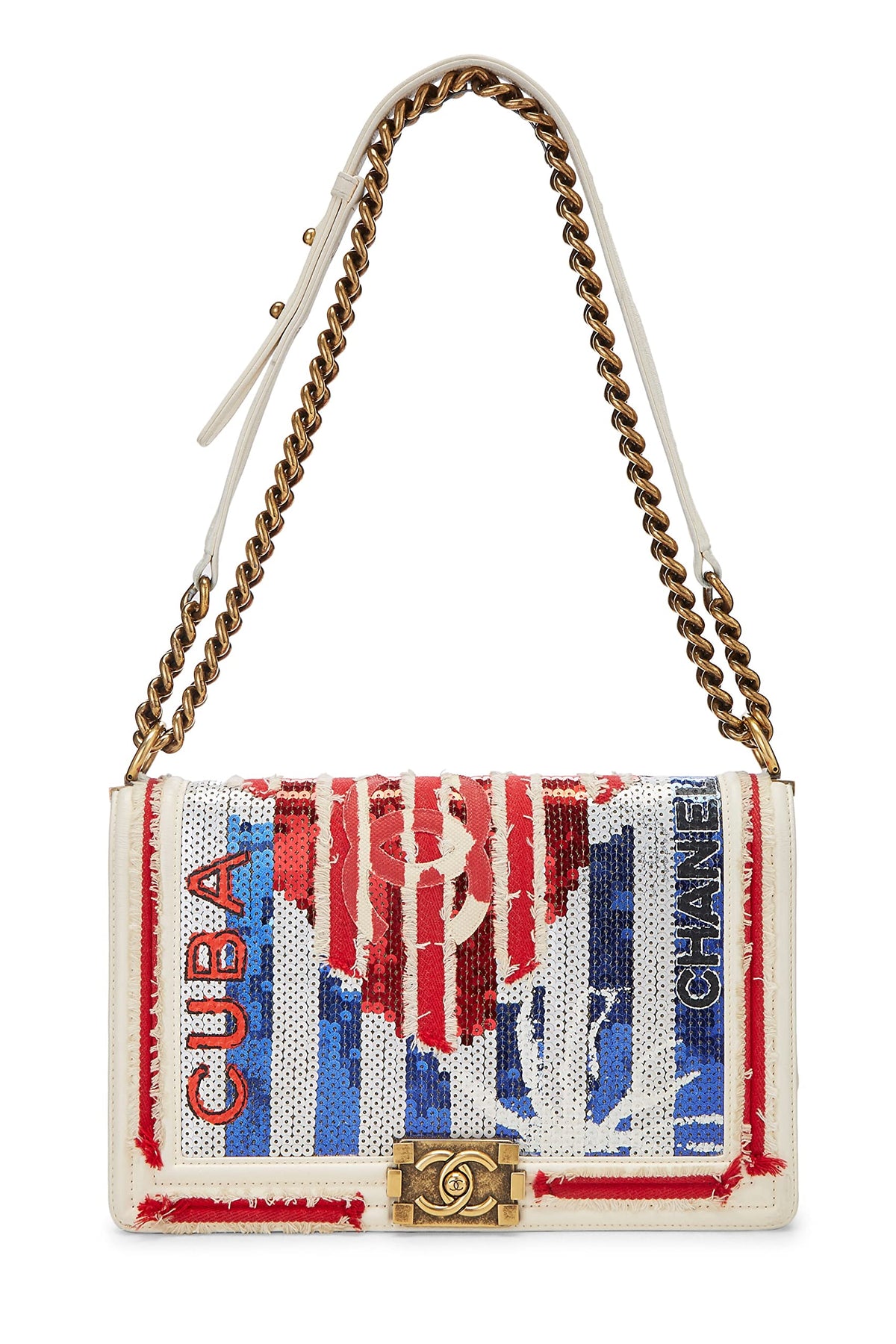 Chanel, Paris-Cuba Multicolor Sequin Boy Bag New Medium, Multi