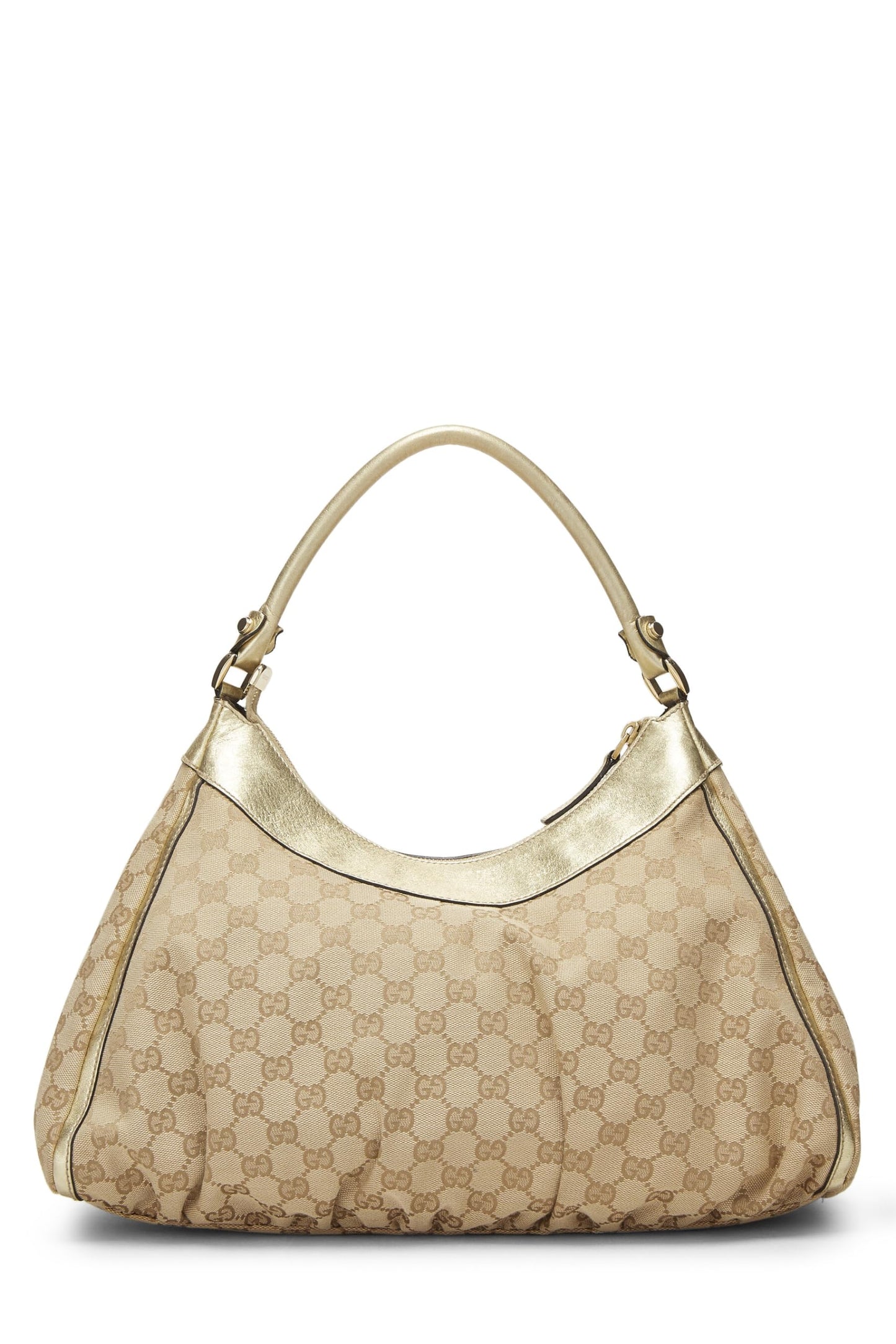 Gucci, Gold Original GG Canvas D-Ring Abbey Shoulder Bag, Gold
