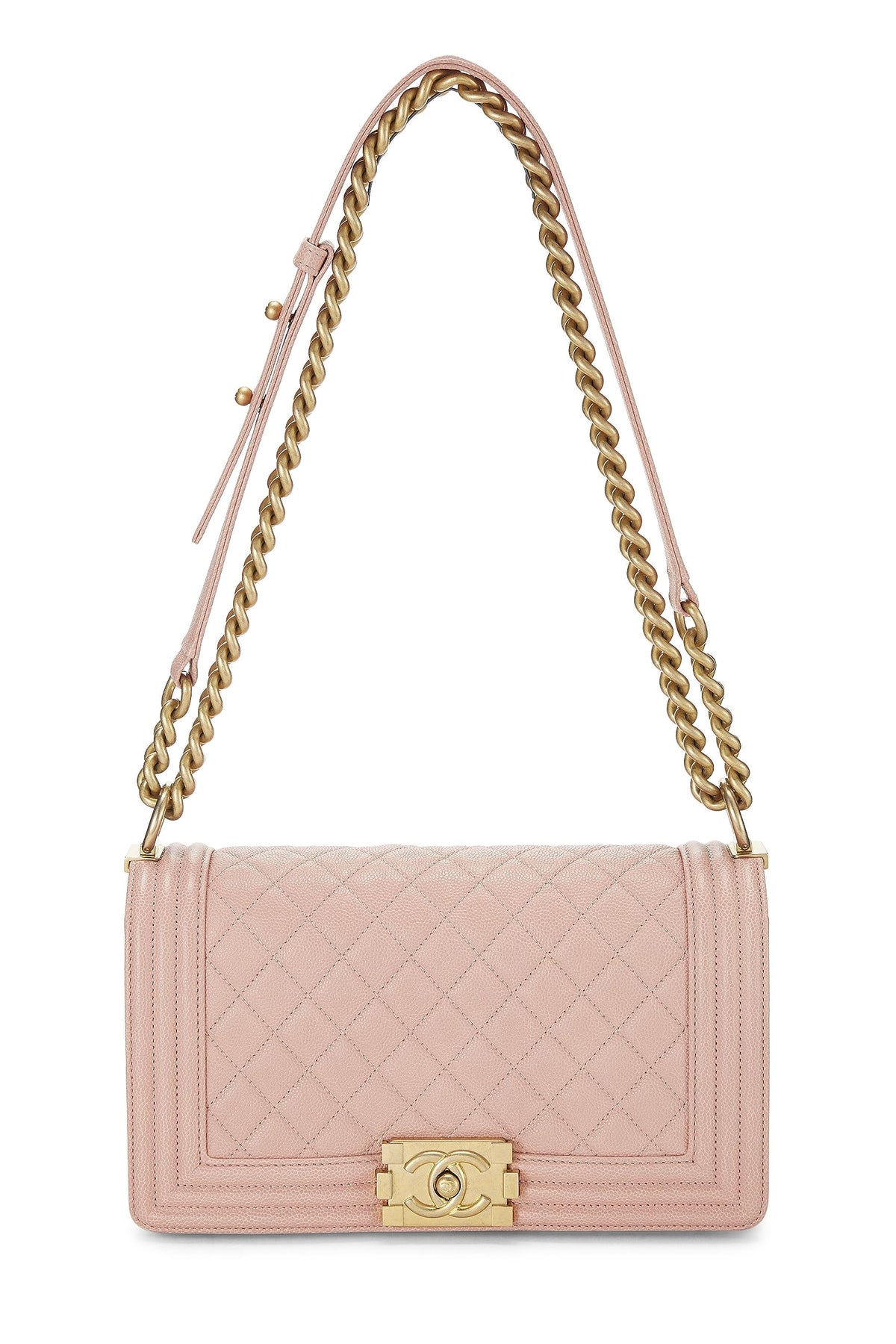 Chanel, Pink Quilted Caviar Boy Bag Medium, Pink