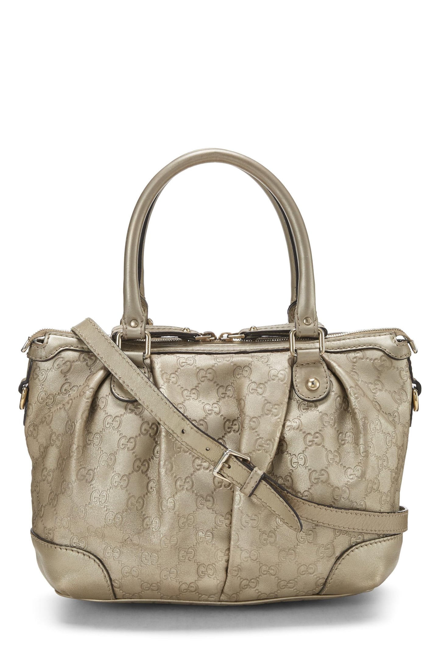 Gucci, Gold Guccissima Sukey Zip Hobo Large, Gold