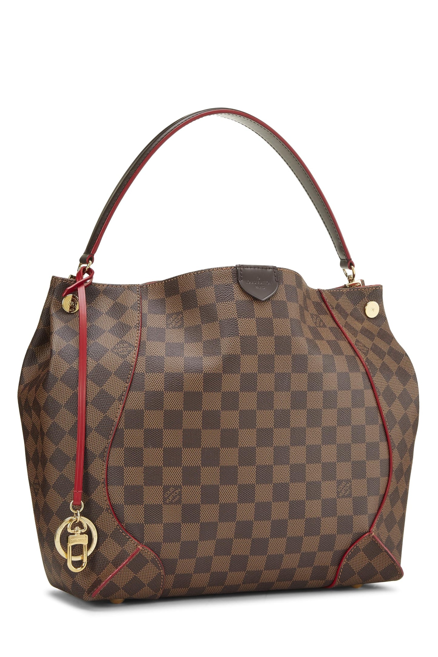 Louis Vuitton, Damier Ebene Caissa Tote MM, Red