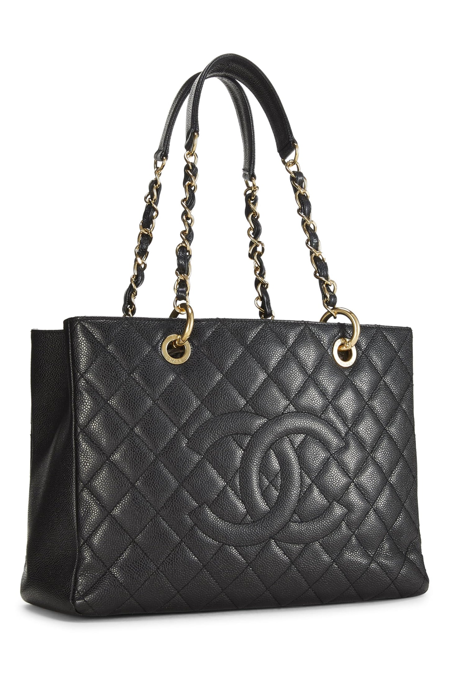 Chanel, Black Quilted Caviar Grand Shopping Tote (GST), Black