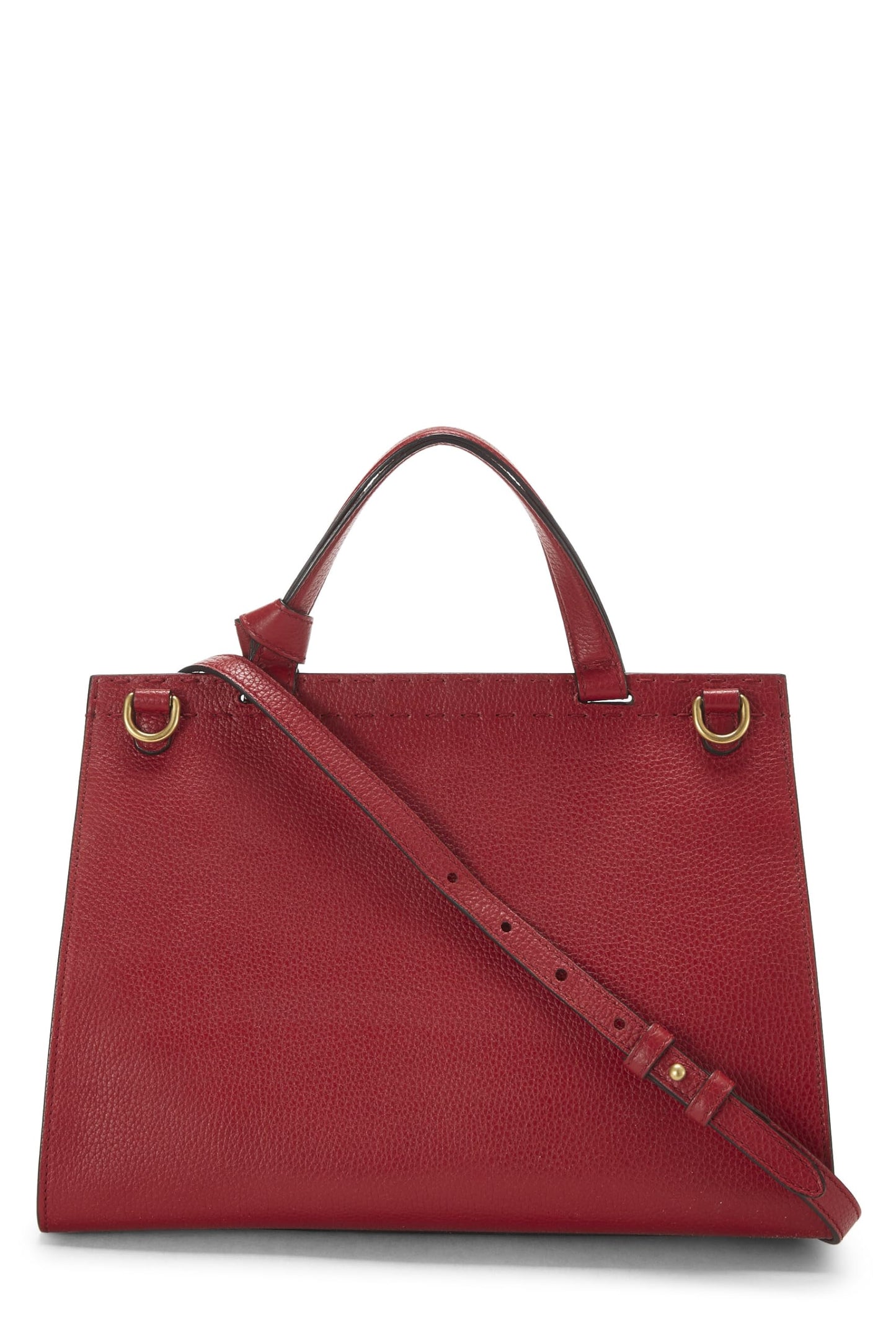 Gucci, Red Leather GG Marmont Top Handle Flap Bag Small, Red