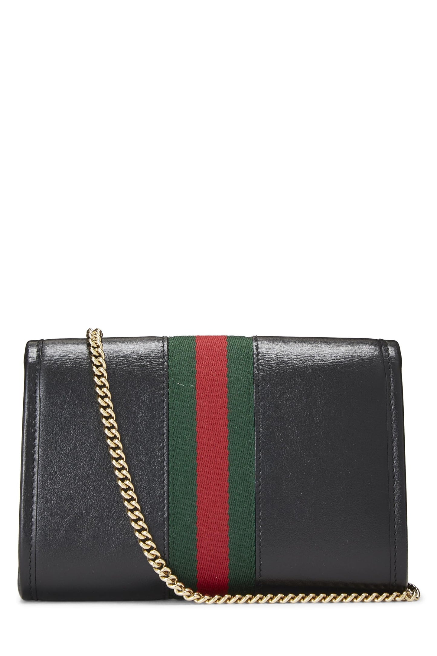 Gucci, Black Leather Web Rajah Shoulder Bag Mini, Black