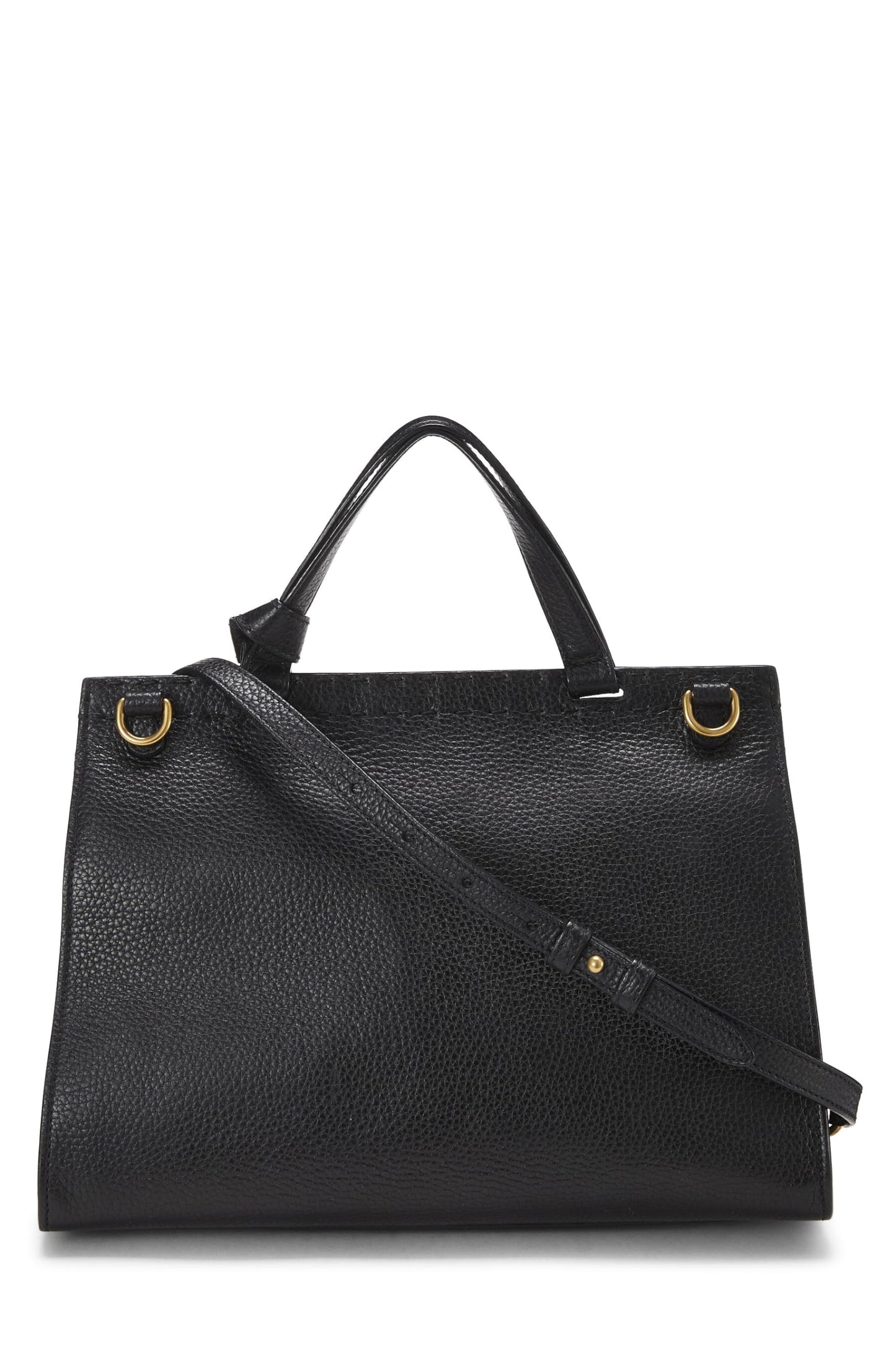 Gucci, Black Leather GG Marmont Top Handle Flap Bag Small, Black
