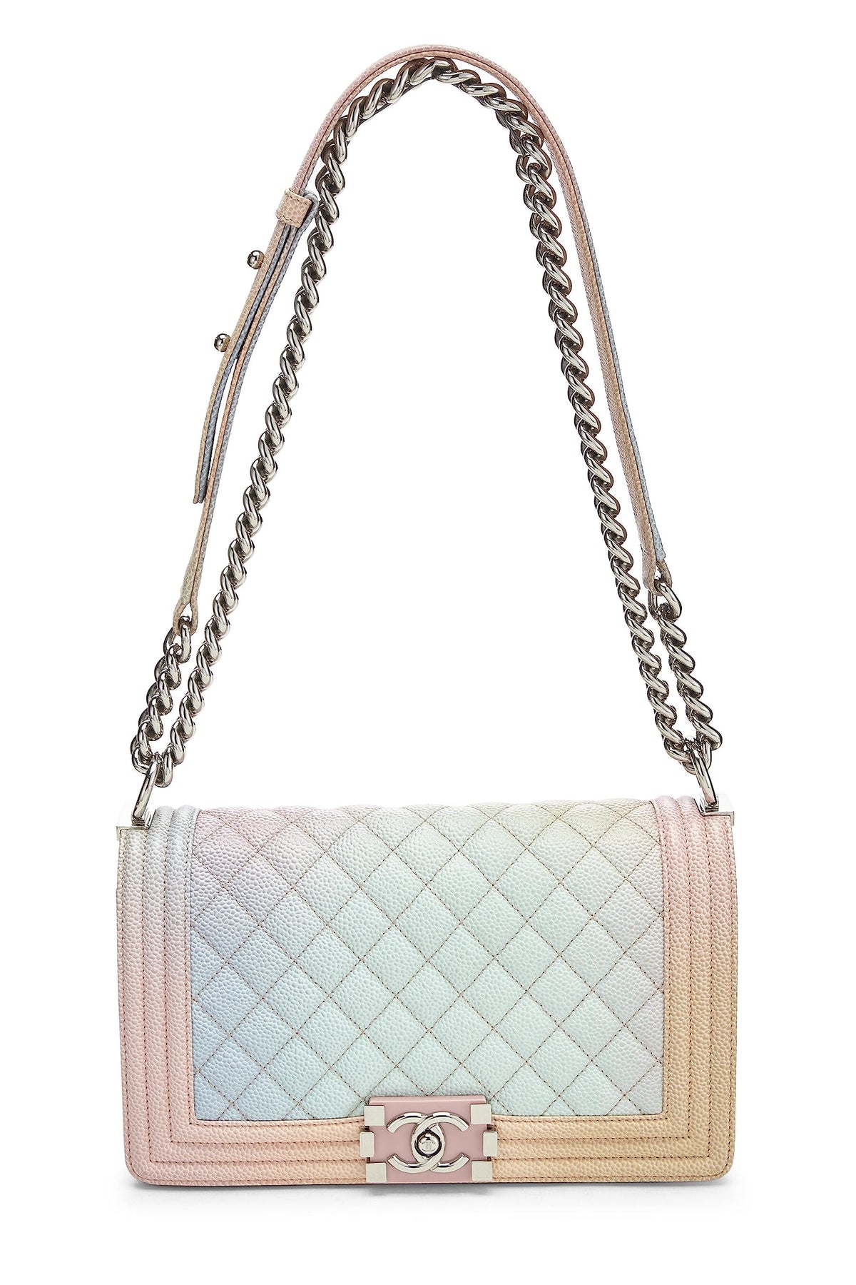 Chanel, Rainbow Quilted Caviar Boy Bag Medium, Multi