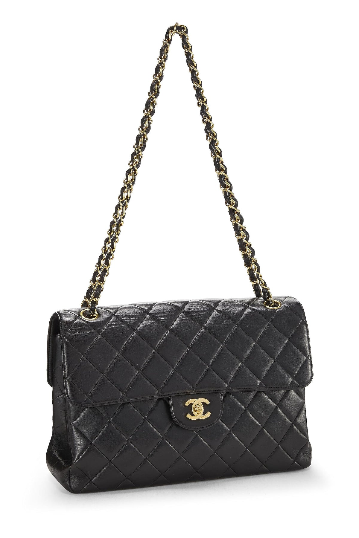 Chanel, Black Quilted Lambskin Double Sided Classic Flap Jumbo, Black