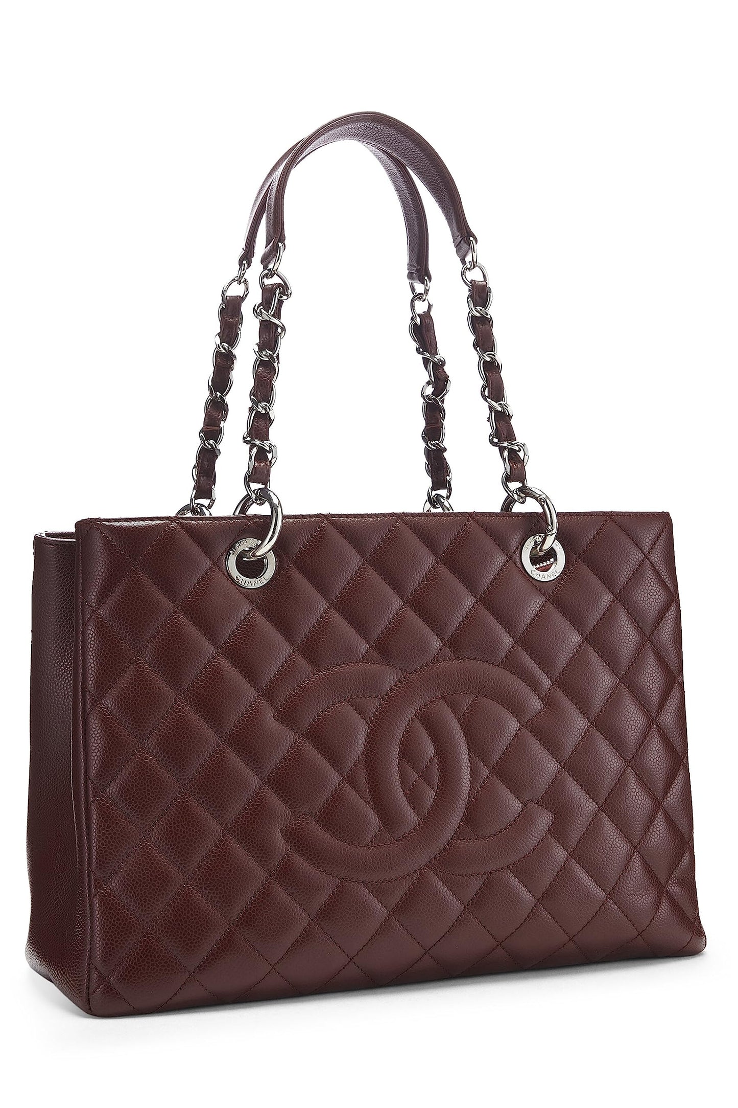 Chanel, Burgundy Quilted Caviar Grand Shopping Tote (GST), Burgundy
