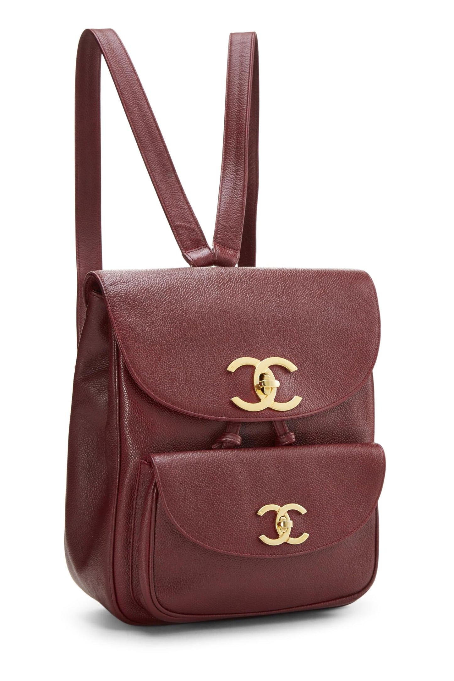 Chanel, Burgundy Caviar Backpack Medium, Burgundy