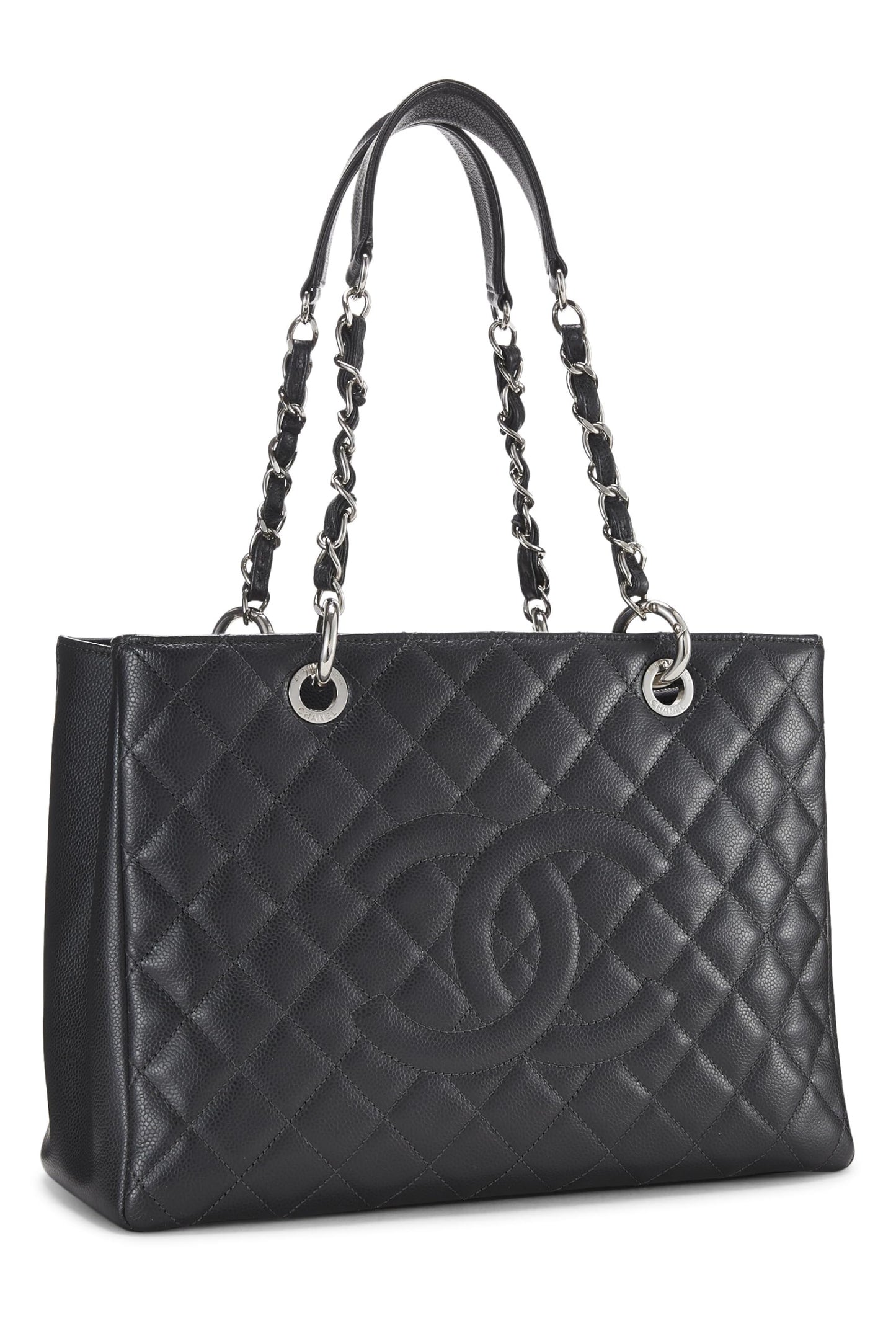 Chanel, Grey Quilted Caviar Grand Shopping Tote (GST), Grey