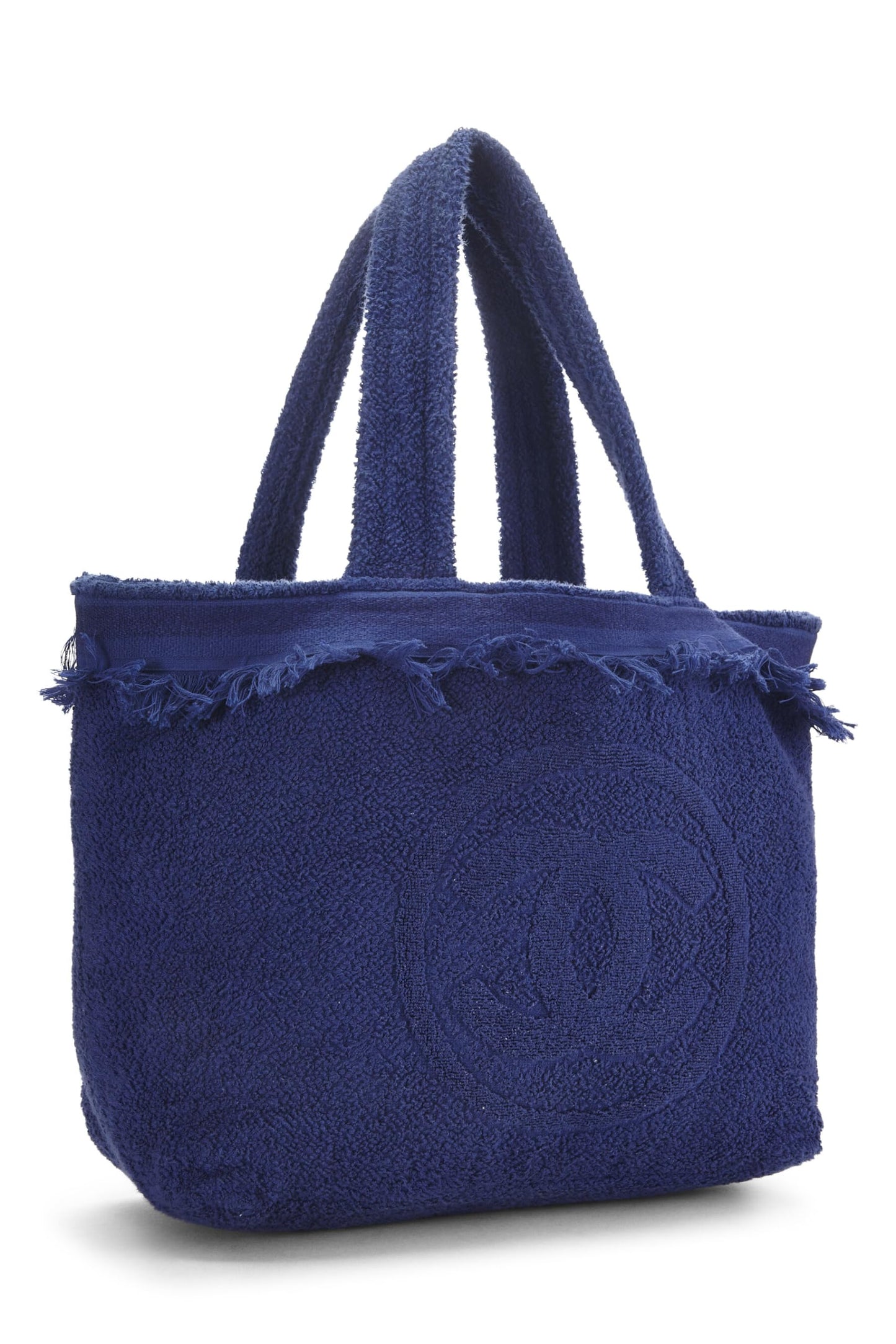 Chanel, Blue Terry Cloth 'CC' Beach Tote Large, Blue